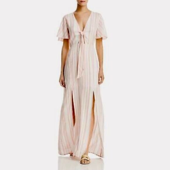 Lost + Wander Pink White Stripe Maxi Dress - Picture 1 of 8